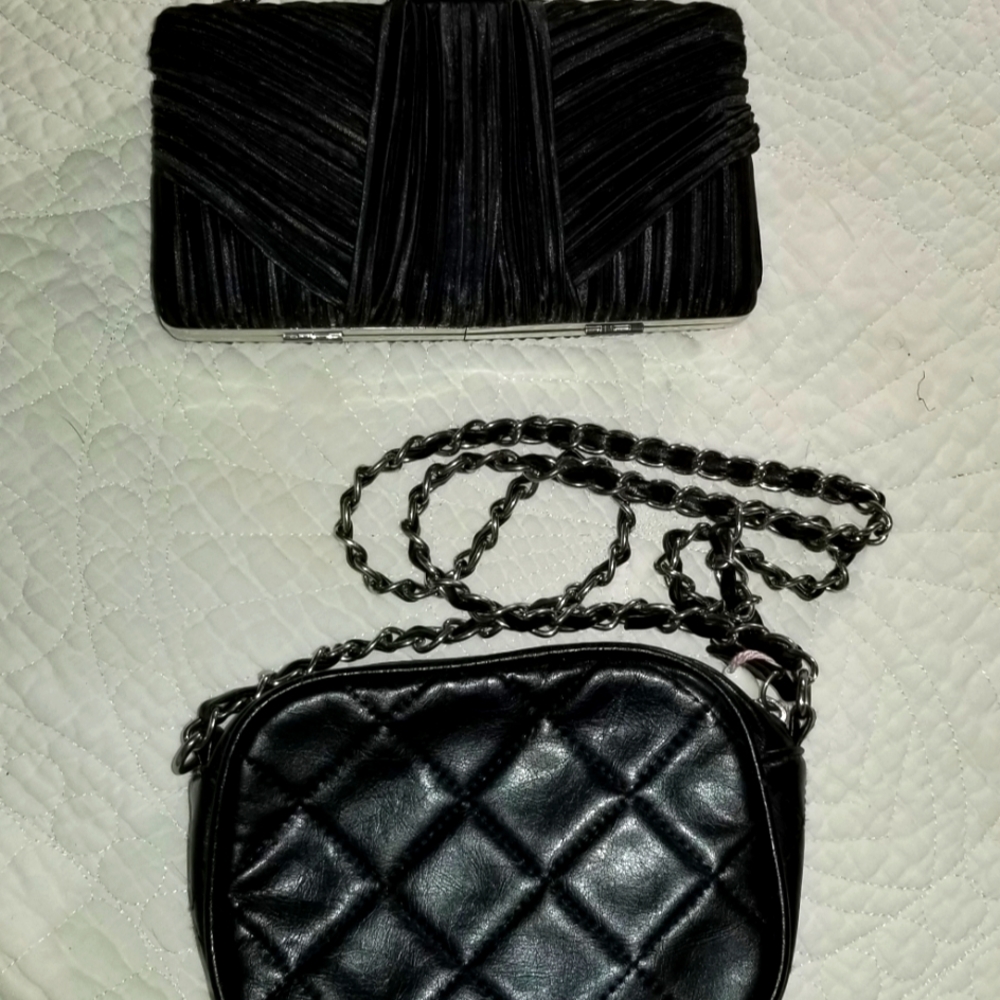 Small black shoulder evening bags